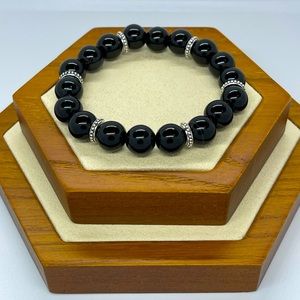 🎁 Chunky Natural Onyx Bracelet